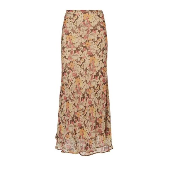 Polo Ralph Lauren Aja Floral Print Fall Brown Midi Skirt 00 $ 498.00 NWT - Picture 4 of 8